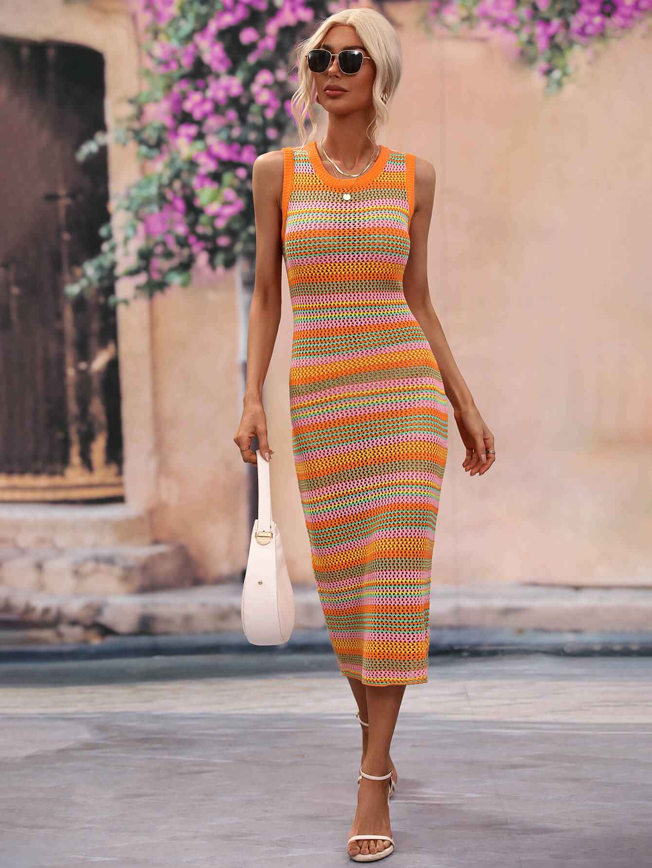 Striped Round Neck Sleeveless Midi Cover Up Dress faa739e6a5ad4951ae9dc2b0ecb52130-Max