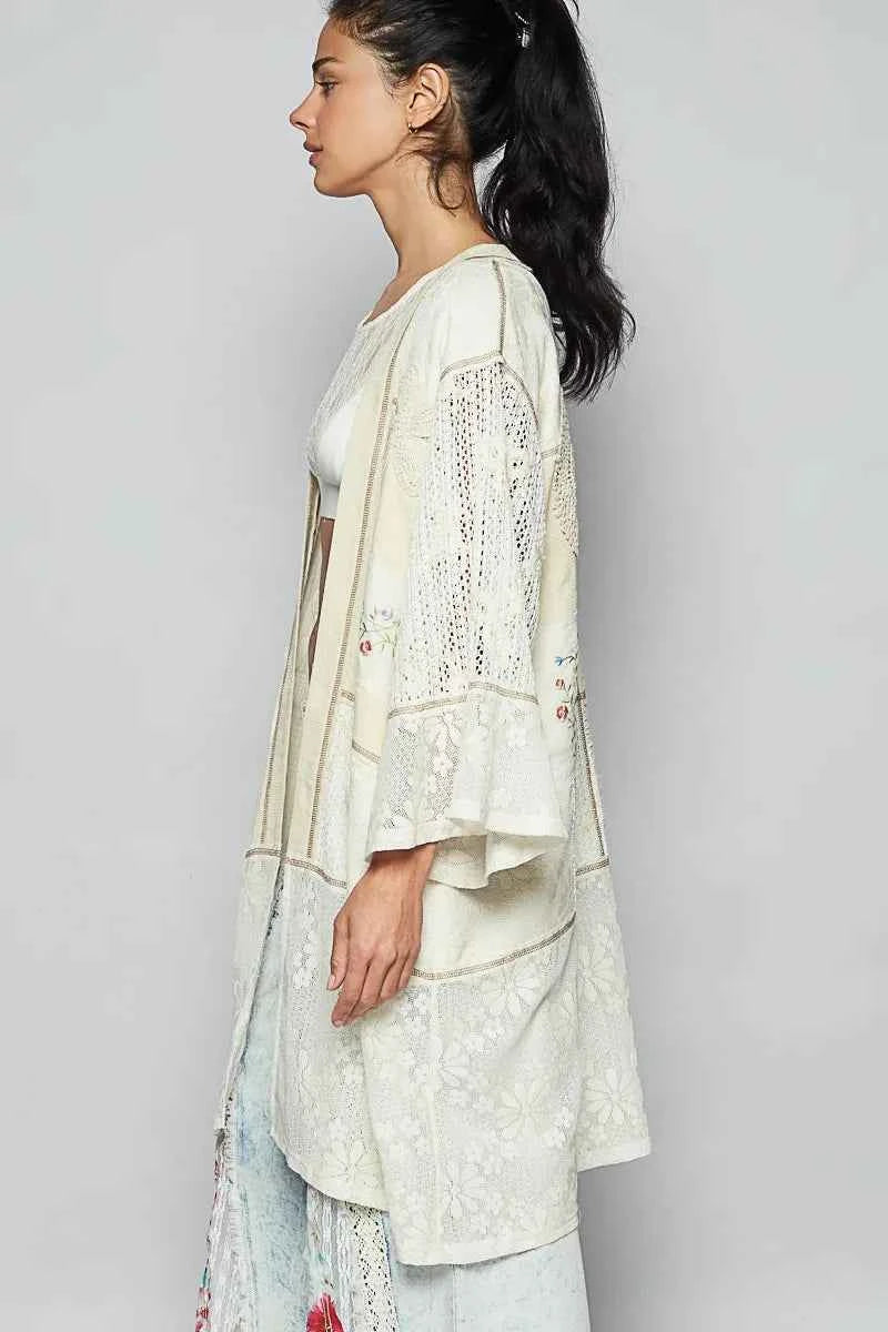 POL Double Gauze and Lace Mix Cardigan with Embroidered Detail faab5d12-d686-414b-b3bd-b88db62a4ce4-Max-Origin