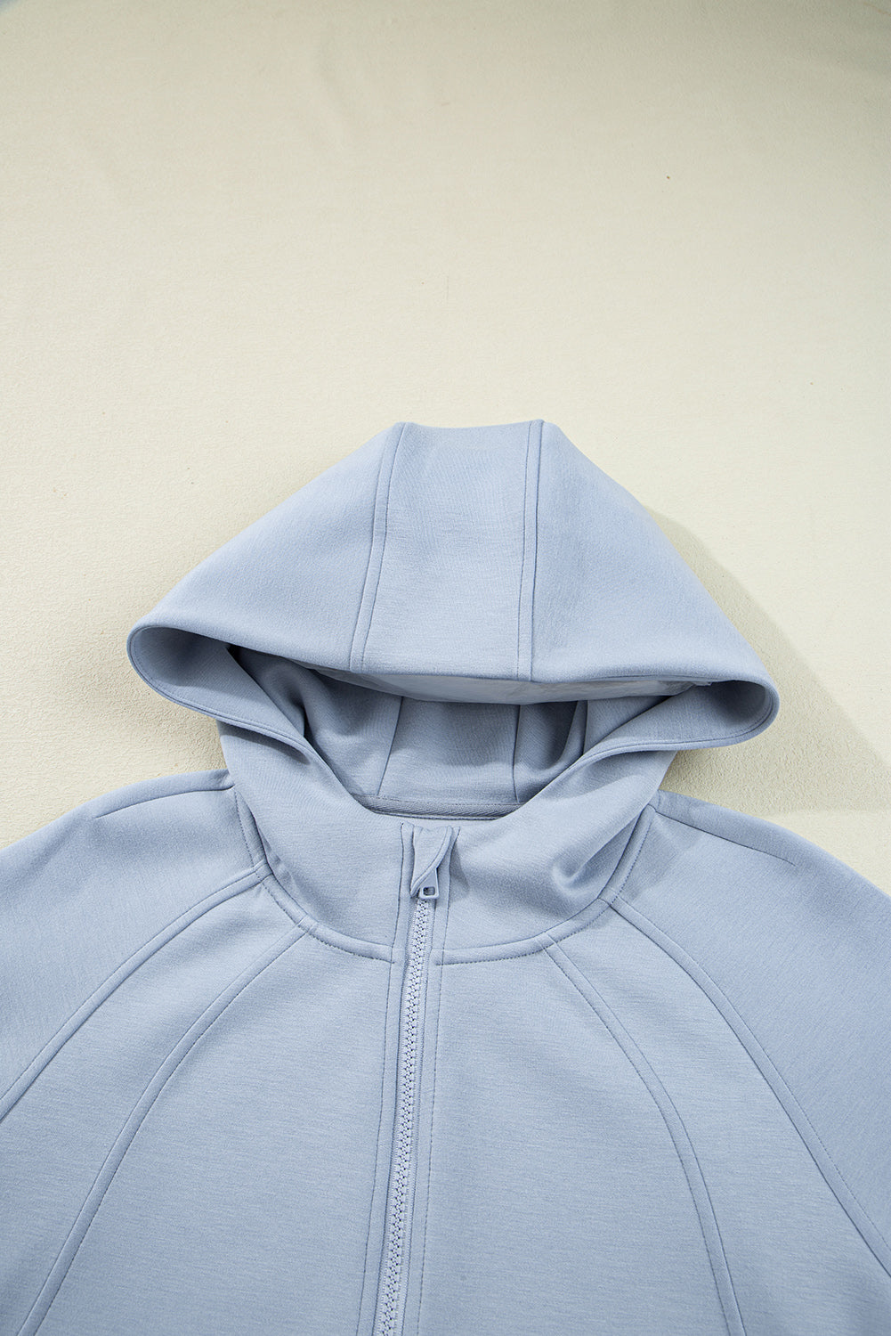 Beau Blue Half Zip Thumbhole Sleeve Hoodie Active Pants 2pcs Outfit faad6170fd05a212