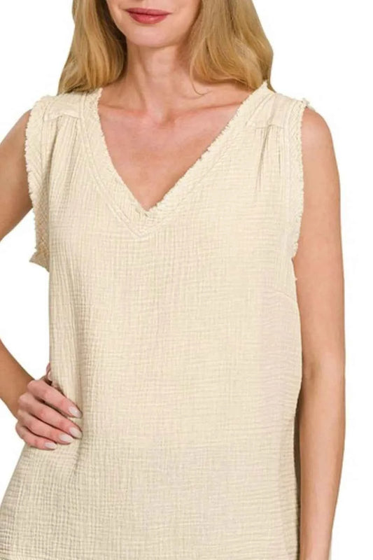 Zenana Double Gauze Raw Edge Acid Washed Tank fab0af7b-1c79-401a-aa71-9ed96361f227-Max-Origin