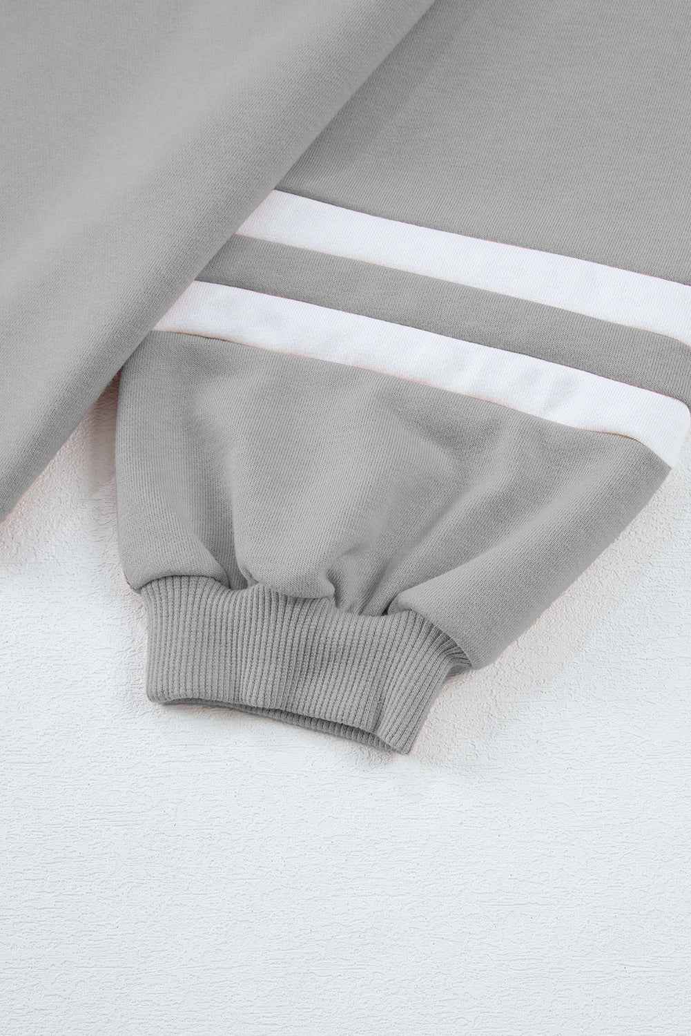 Mineral Red Varsity Stripe Patchwork Puff Sleeve Pullover Drawstring Wide Leg Pant Set fac18e1ace8264a8