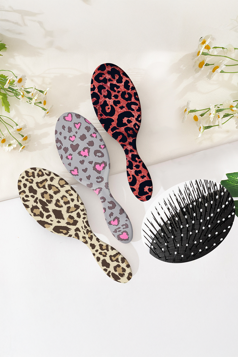 White Leopard Print Hair Brush fac7c09b0fbedb78