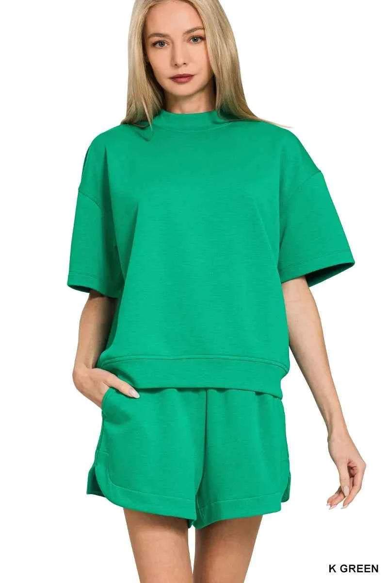 Zenana Scuba Short Sleeve T-Shirt and Shorts Set K GREEN fad6e437e2f648c19988dc2cdf23fa71-Max-Origin