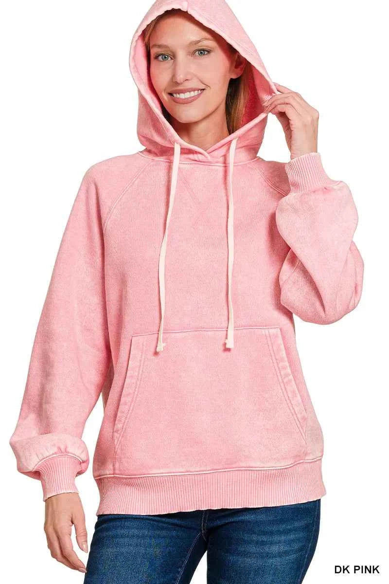 Acid Wash Fleece Hoodie with Kangaroo Pocket fadab84e-2544-4cbe-a6cc-9d595ec164bd-Max-Origin