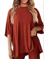 Slit Round Neck Top and Pants Set fae69598-447b-4219-8303-9e6ade33f218-Max-Origin