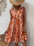Full Size Printed Notched Sleeveless Mini Dress Plus Size Orange faee77d1c0154f1bb3bafd578c0f0bf0-Max-Origin