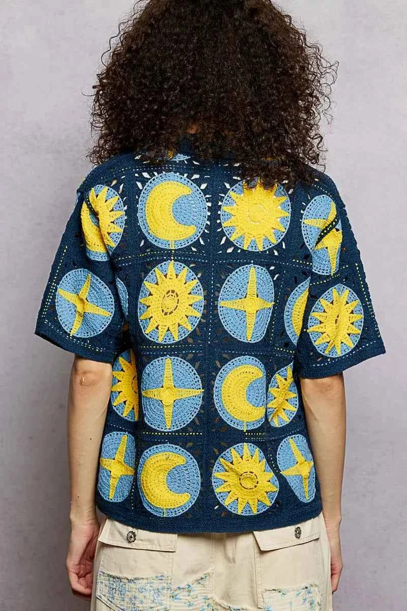 POL Openwork Short Sleeve Crochet Shirt fb00d49a-89f6-496c-98ac-7310dfbbafa2-Max-Origin