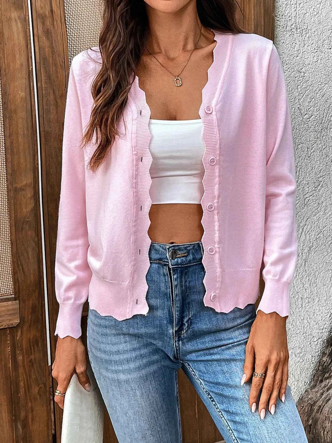 Ribbed Edge Button-Up Knit Cardigan fb049e9414cf4529abc82a9125093db8-Max-Origin