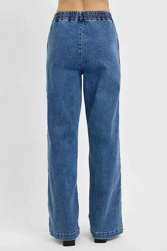 RISEN Full Size Elastic Waist Wide Leg Jeans Plus Size fb0bdc2e-3a29-445f-9e6d-a3a18c1f455b-Max