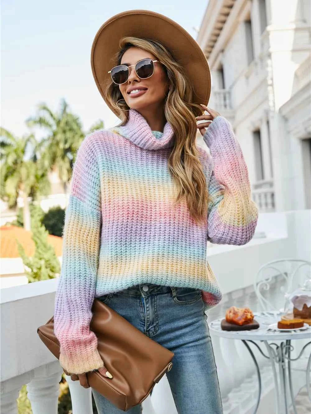 Angel Wings Contrast Turtleneck Dropped Shoulder Sweater Blush Pink fb1258d5-2cd6-4225-91ea-bafddca5a9a3-Max