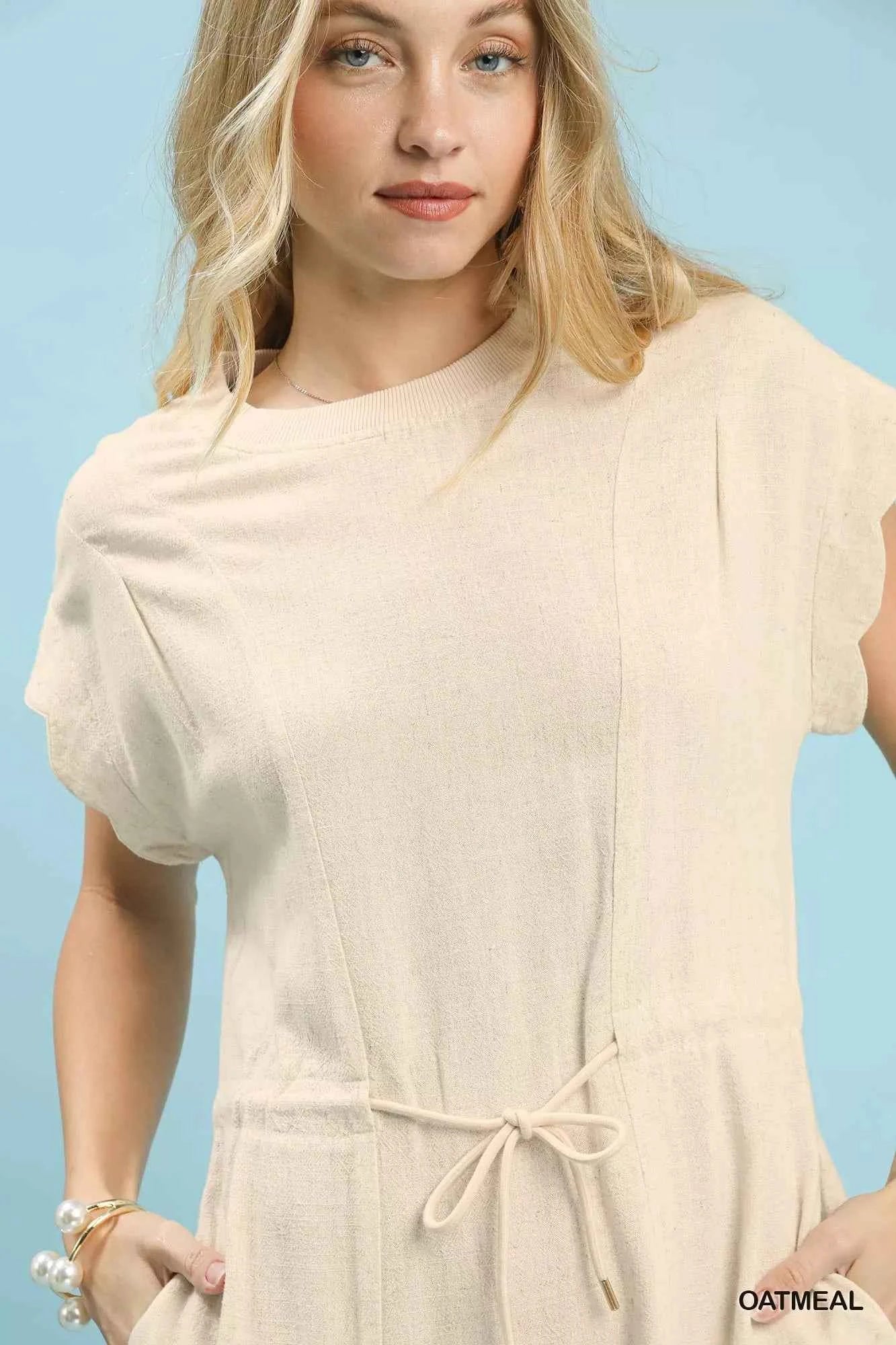 Umgee Linen Blend Scallop Hem Mini Dress fb26c3a1-0174-470b-a999-8ae237455bf7-Max-Origin