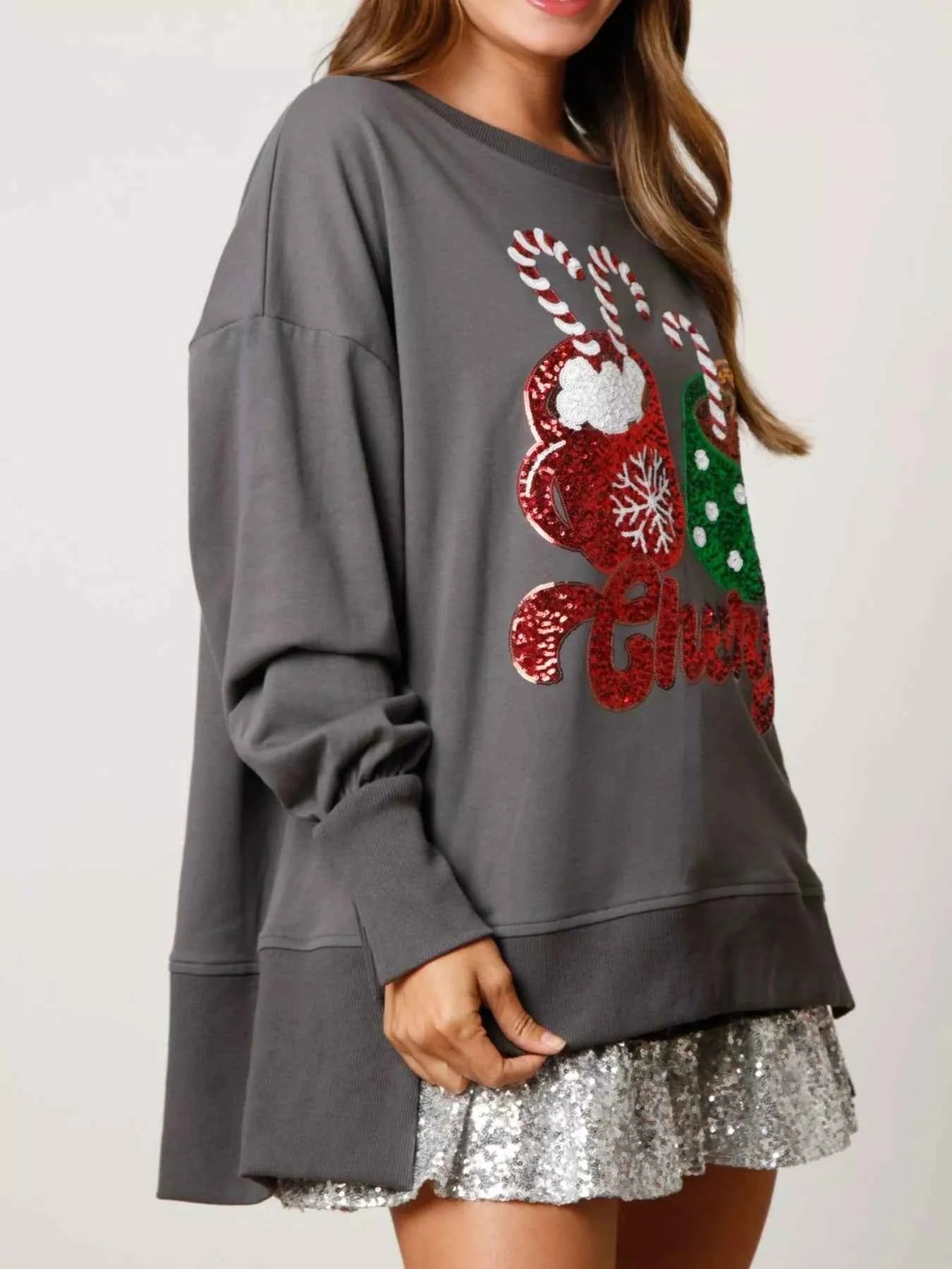 Christmas Sequin High-Low Round Neck Sweatshirt fb34be99-c039-47c4-a6bc-a7817ef1aaac-Max-Origin