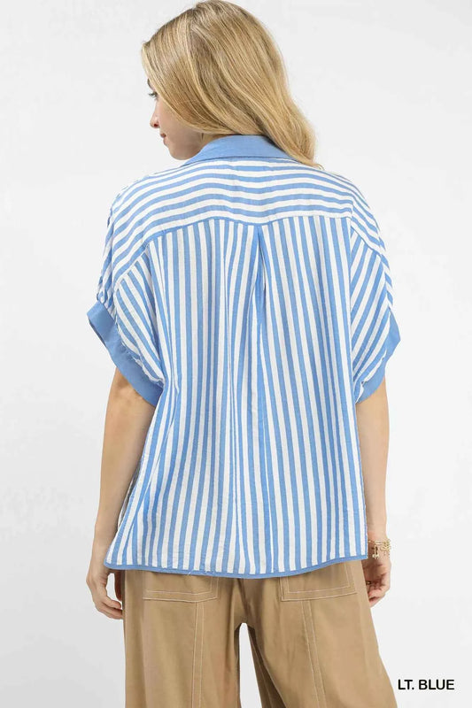 Stripe Collared Oversized Top fb43c4ff-3d45-40dd-9e91-eb5cdb181d87-Max-Origin