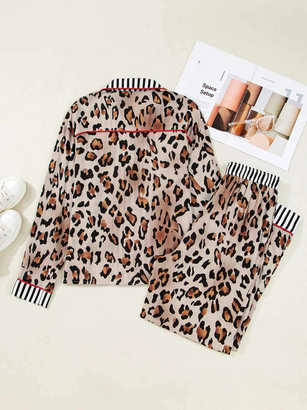 Leopard and Striped Trim Shirt and Pants Set fb46ddad-e05e-4975-893a-d6a73b41b415-Max-Origin