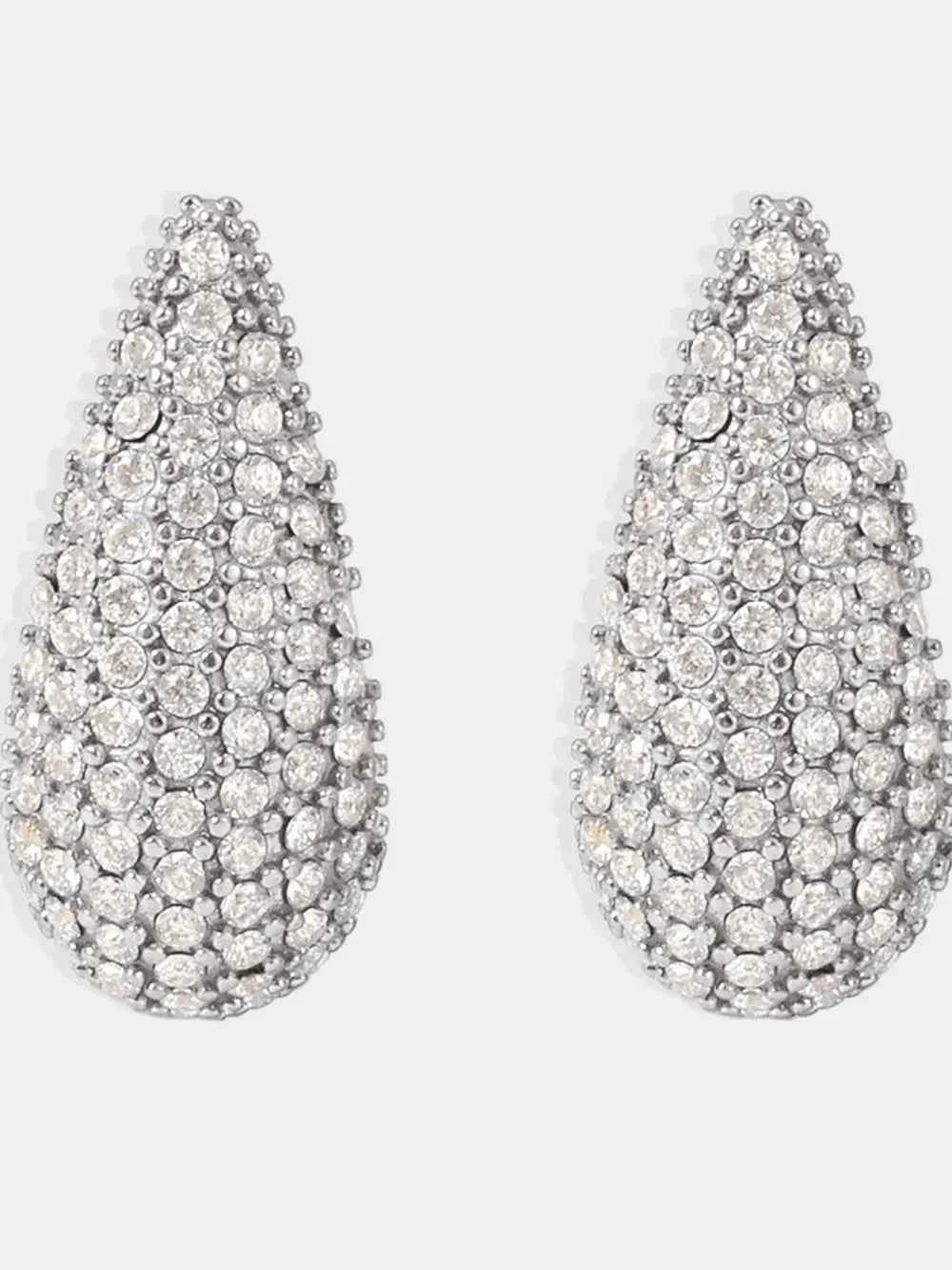 Stainless Steel Inlaid Zircon Teardrop Earrings fb644021-ae85-426f-ad7f-33bee6fc8e34-Max