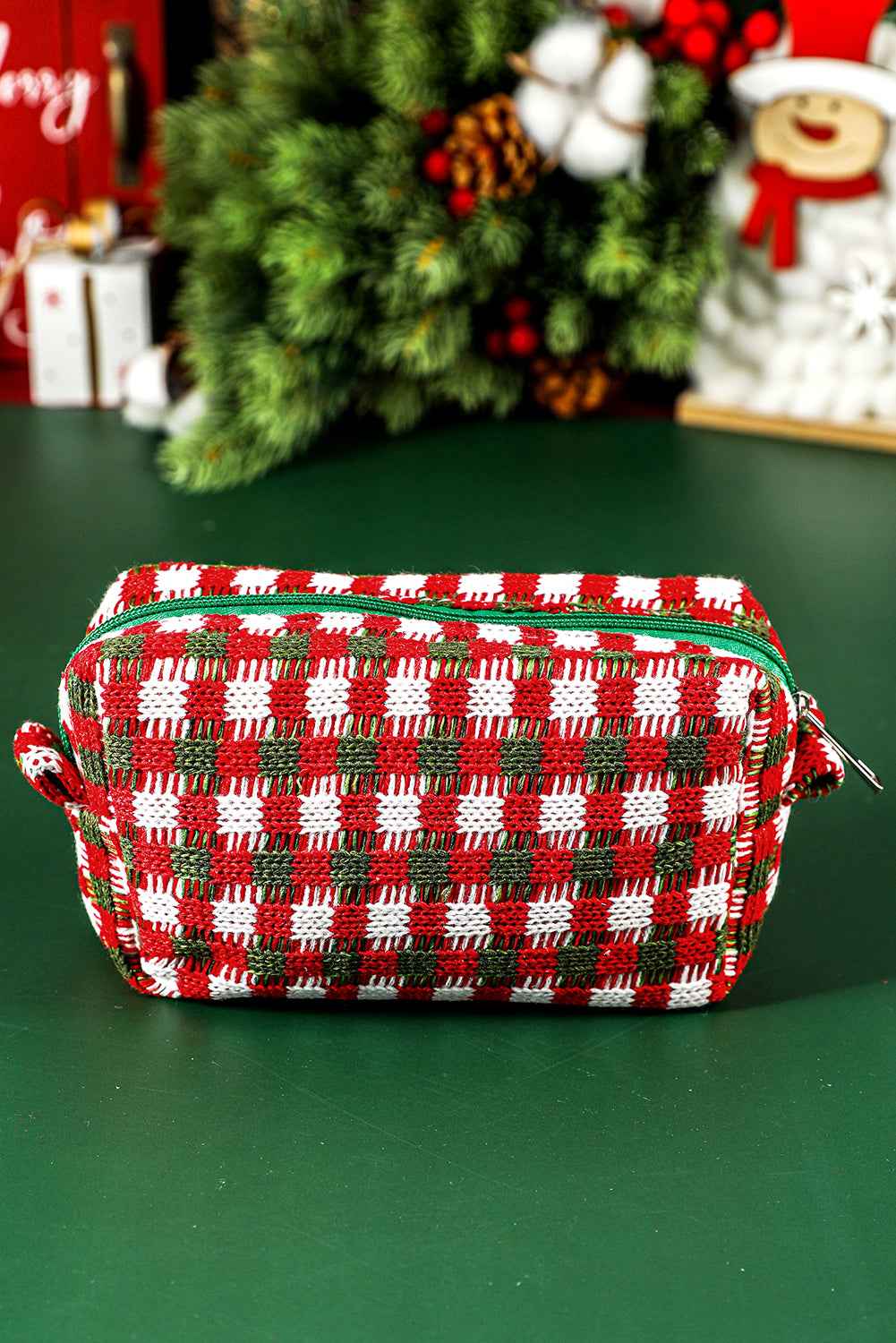 Racing Red Christmas Crochet Zipper Makeup Bag Racing Red ONE SIZE 100%Polyester fb72254583987ad1