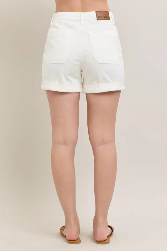 Judy Blue Full Size High Waist Cuff Denim Shorts Plus Size fb935d5366634189a378315aa9dfd2d2-Max-Origin