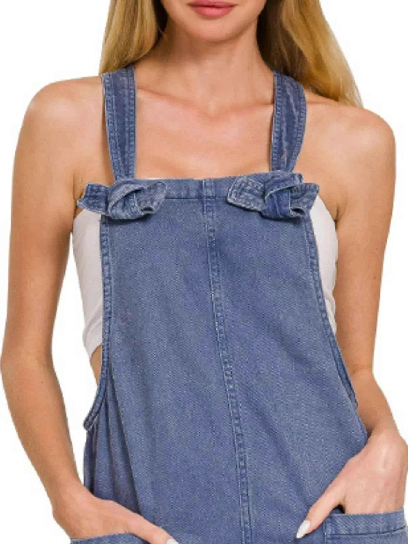 Washed Knot Strap Pockets Jumpsuit fb9cfd32-c40a-4349-8c05-7389c2934a19-Max-Origin