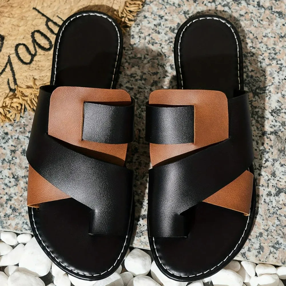 Toe Loop Flats Sandals Brown fba11b8b-6ec1-4587-846c-2449f7f0a465-Max