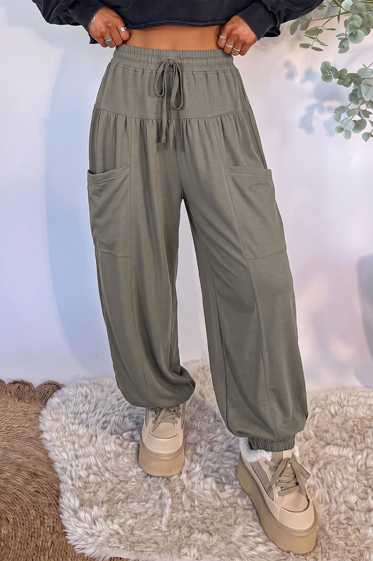 Seagrass Elastic Waist Drawstring Wide Leg Full Length Pants fba6a32bf56942a0