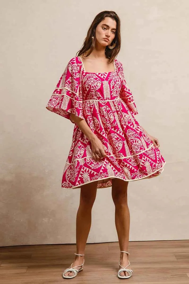 Aztec Woven Printed Contrast Binding Dress fbaa5a028a0e49acb38e6da38280a060-Max-Origin