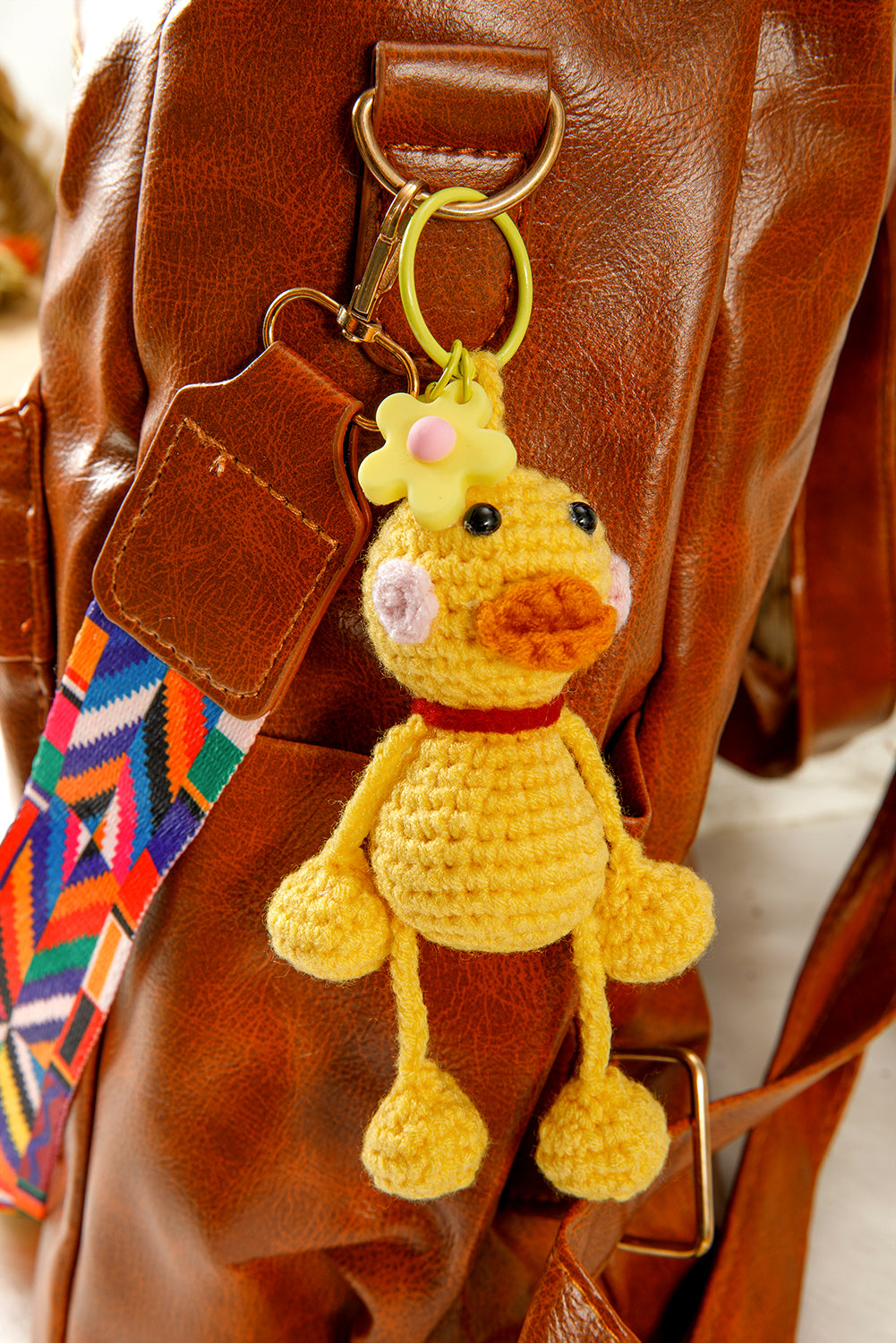 Yellow Crochet Mini Duck Keychain Yellow ONE SIZE woolen yarn fbbfc3a6286c7776