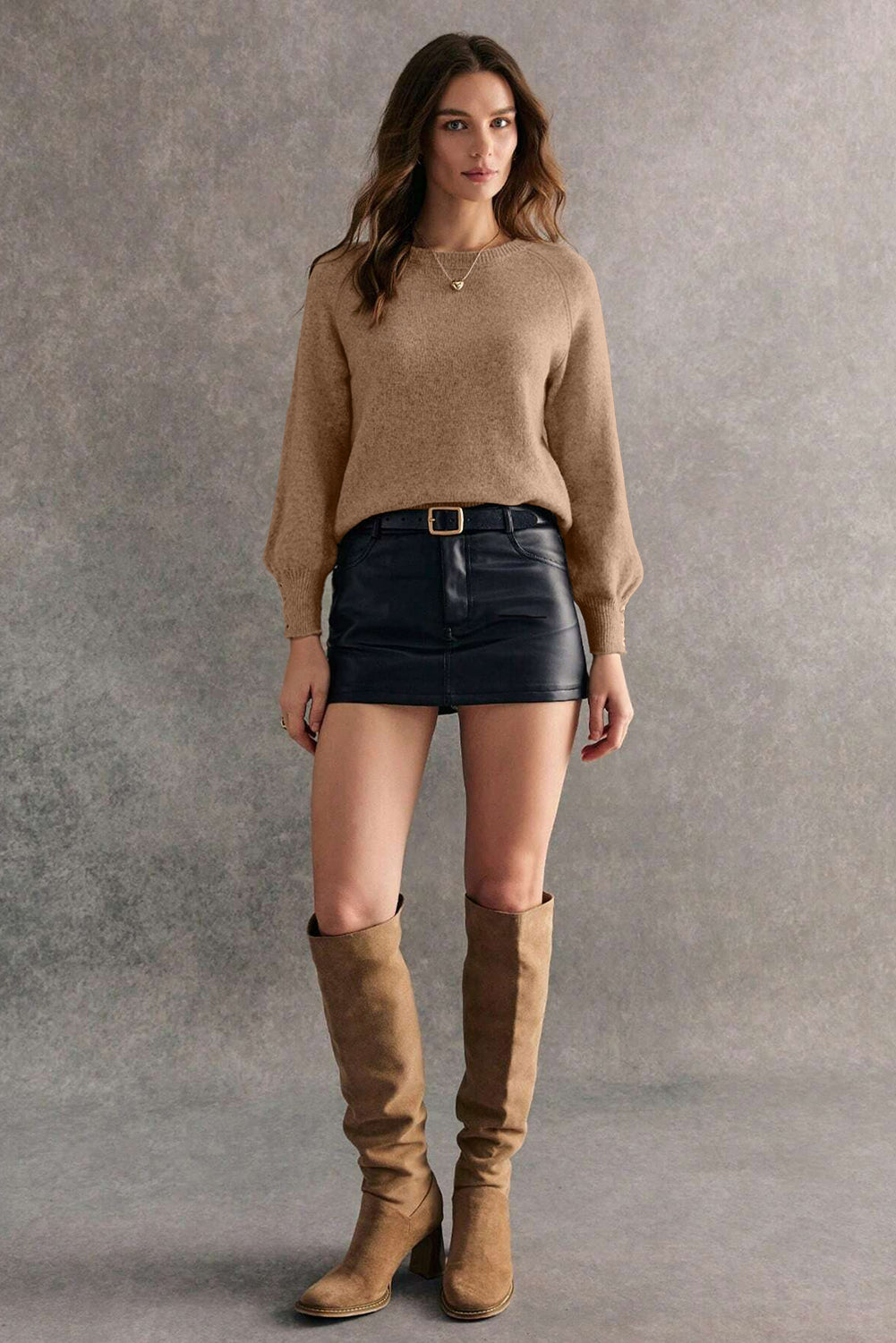 White Buttoned Cuffs Raglan Sleeve Knit Sweater fbcd04e168a5d88d