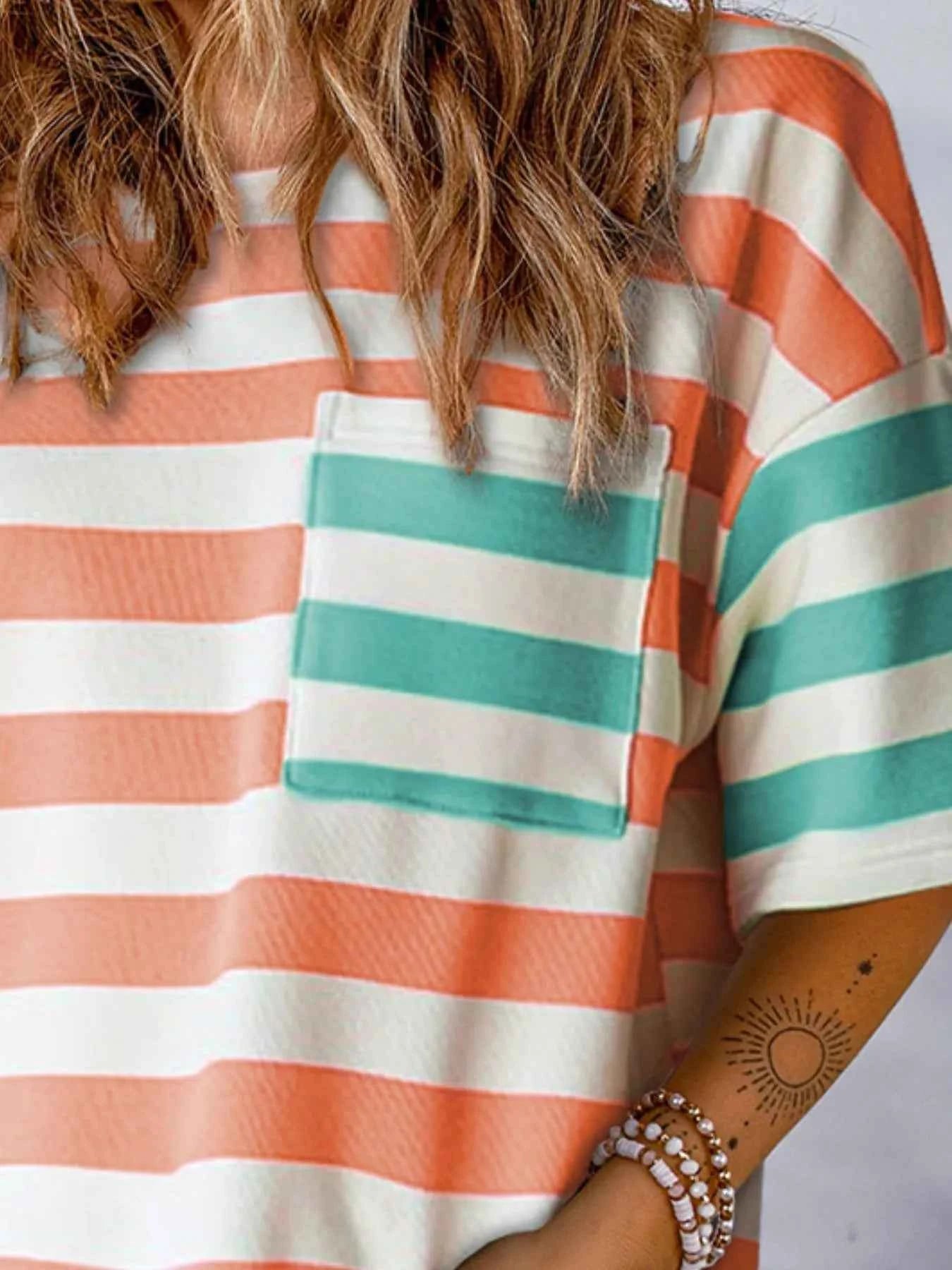 Striped Oversized Short Sleeve T-Shirt fbdb4caa-5635-47bd-a1b9-13204a603ee9-Max-Origin
