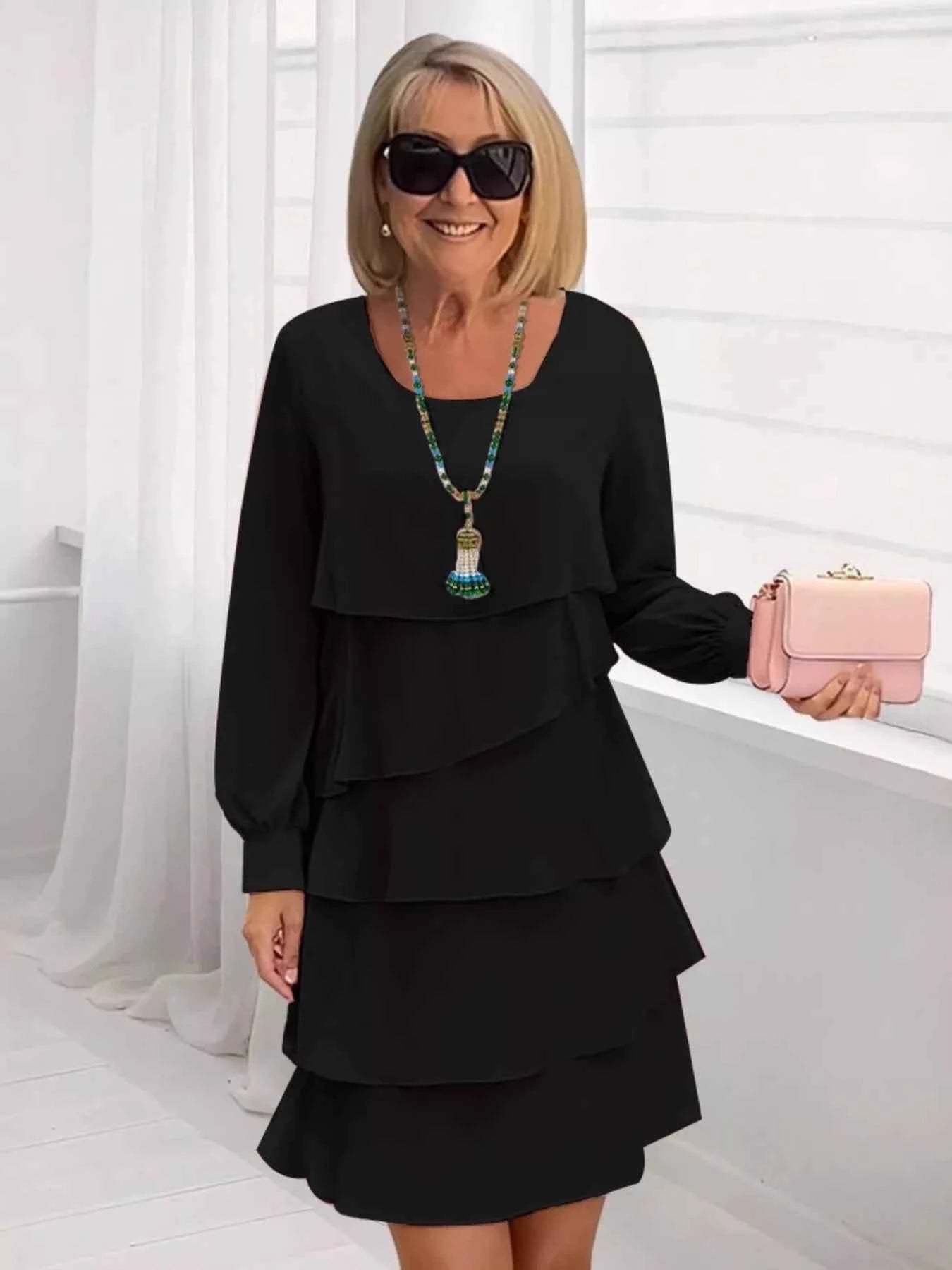 Full Size Layered Long Sleeve Mini Dress Plus Size Black fbdbf6b4343441a384d4ebbe11ac2f48-Max-Origin