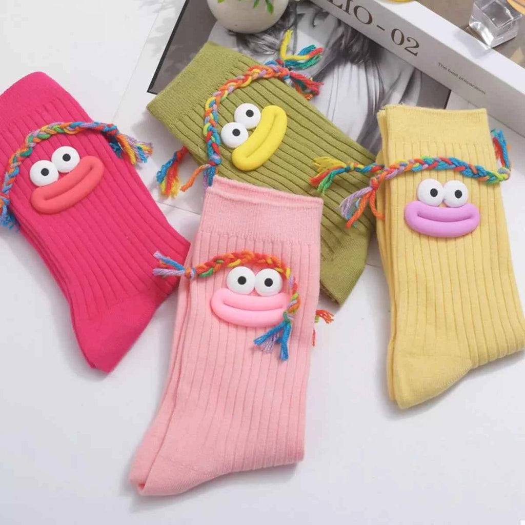Cartoon Ribbed Knit Crew Socks fbe5e992-00b8-442e-a970-d77573ba3905-Max-Origin