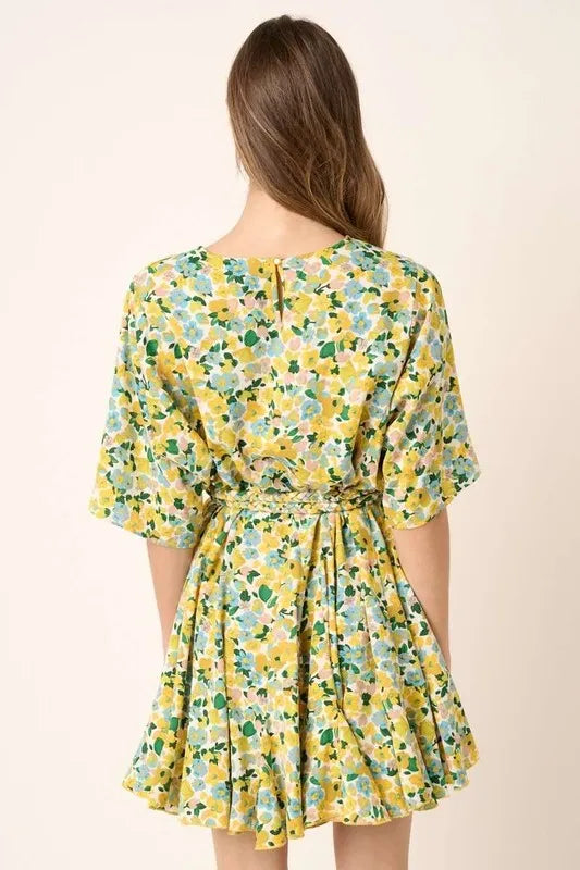 Mittoshop Floral Tie Waist Half Sleeve Mini Dress fbf9d3d9-4ba1-4a93-b504-664795ebb518-Max