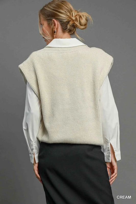 Oversized V Neck Vest fbfb26a5-720b-45f2-9ec7-2b83b245995b-Max-Origin