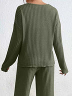 Ribbed Knit V-Neck Top and Pants Set fc11cf2a-8c22-4571-92c6-e15177c35324-Max-Origin