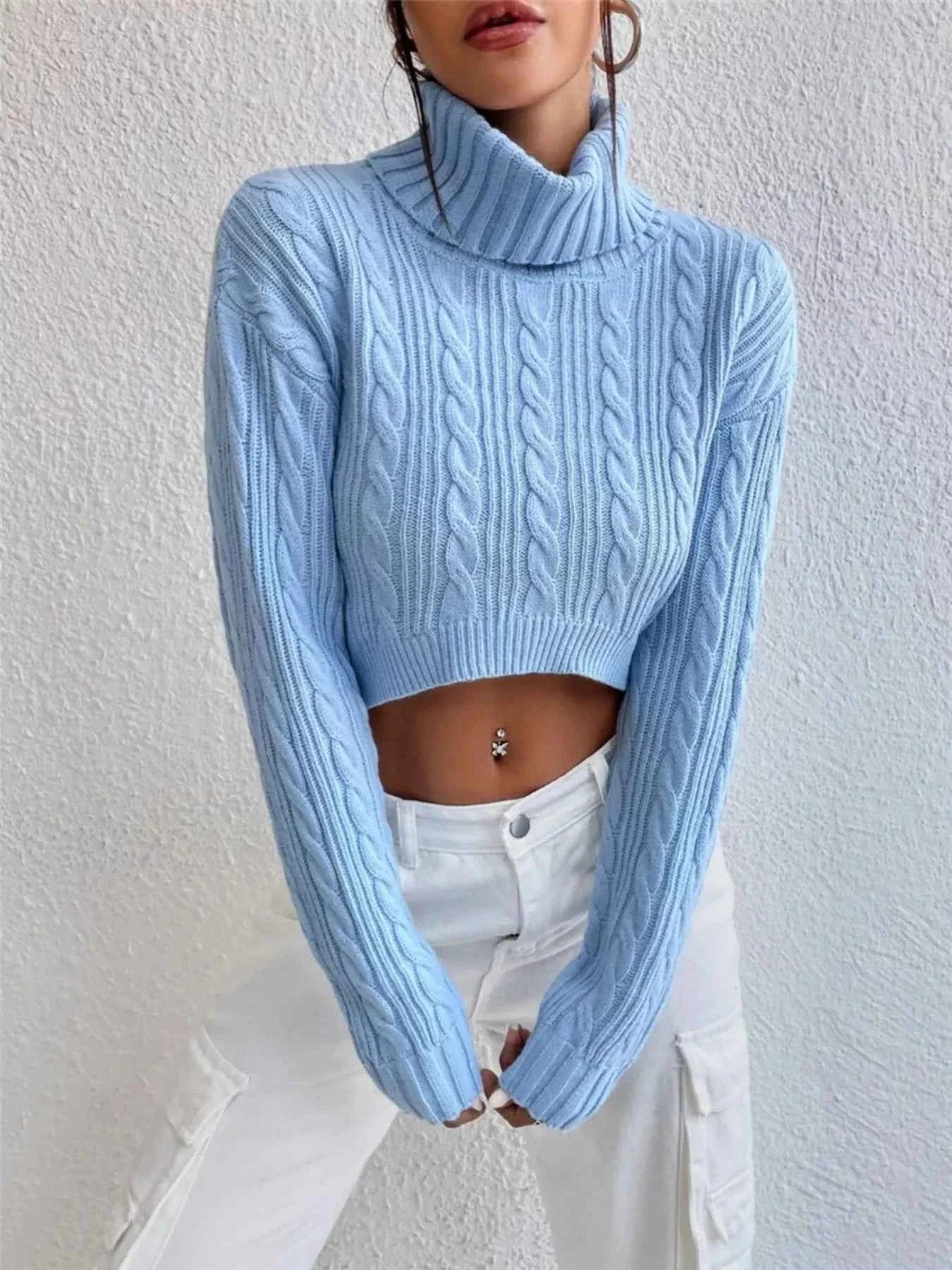 Cable-Knit Turtleneck Long Sleeve Sweater Light Blue fc167a9f60254e4e92ac8514a164b444-Max-Origin