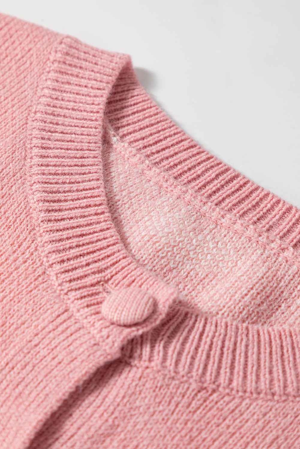 Light Pink Heart Pattern Button Front Cardigan Sweater fc2779458a886e60