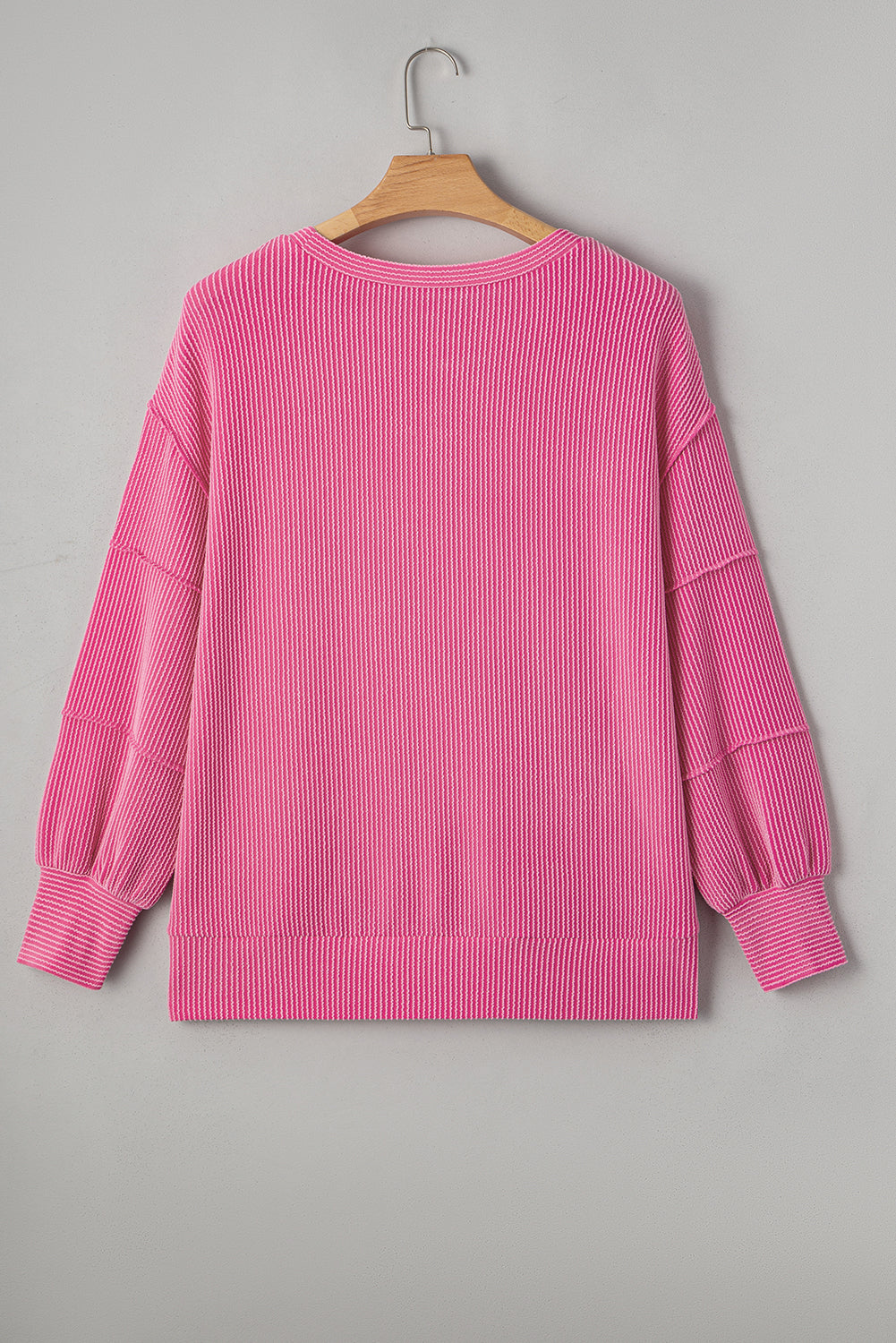Bonbon Twist Ribbed Exposed Seam Detail Plus Size Top fc2b3e6b76ef4508