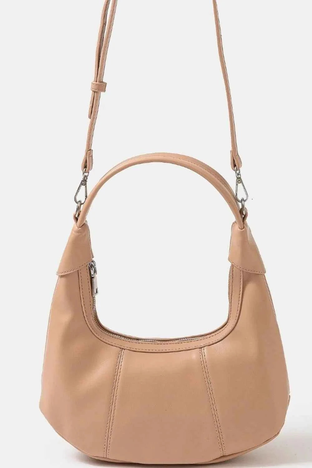 Fame Faux Leather Round Multi Panel Hand Bag Pale Blush One Size fc40467e-bdae-493c-904e-1a1263704940-Max-Origin