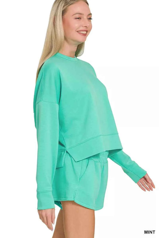 Zenana Scuba Long Sleeve Sweatshirts & Shorts Set fc463a5b-81a7-4645-a4ce-2d8dace4215c-Max-Origin