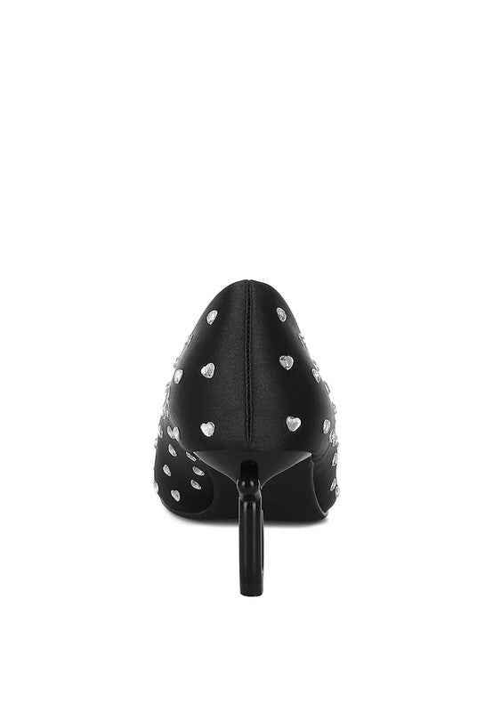 Madhara Heart-Shaped Rhinestones Pumps fc488cbc-0625-4f6e-88df-b23d598eb4a6
