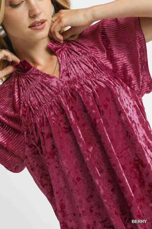 Crushed Velvet Pleated Blouse fc4e2b64-0000-4f58-9a26-4d97ff5197da-Max-Origin