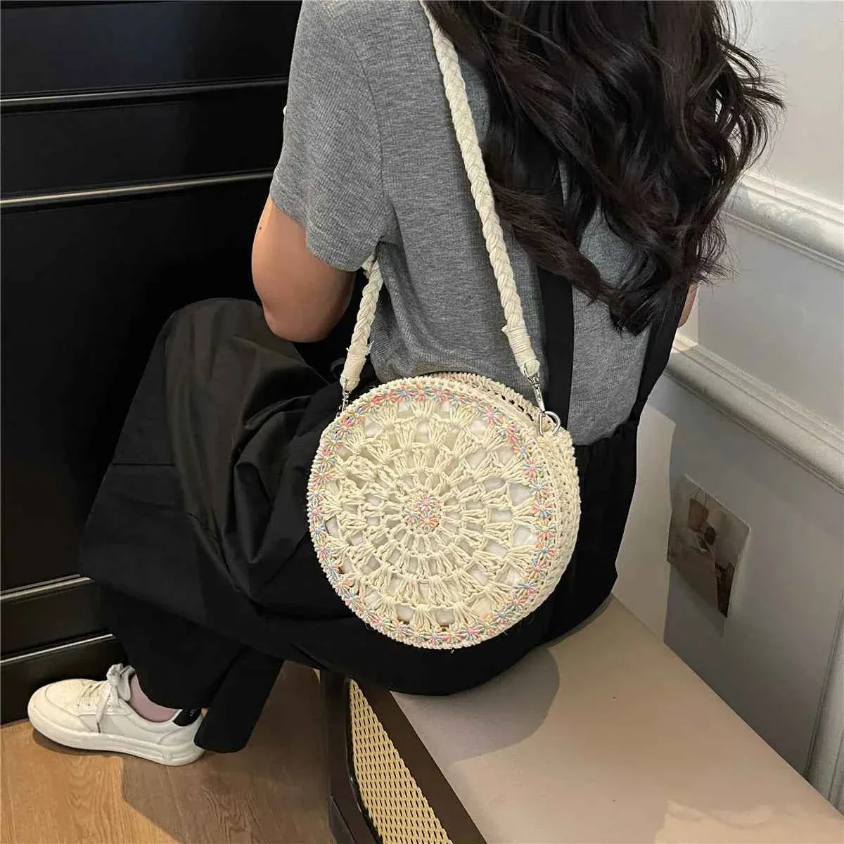 Handmade Round Crochet Straw Handbag fc5056fcb3904c189802cc487e1b5c4c-Max-Origin
