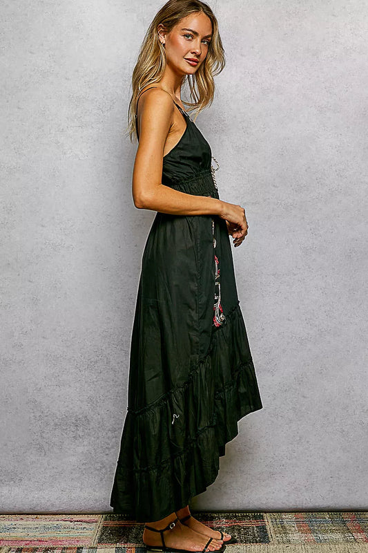 Embroidered Detail Tassel Tie Smocked Waist Midi Tiered Cami Dress fc581434-478c-4108-b325-0b327e30852c-Max-Origin