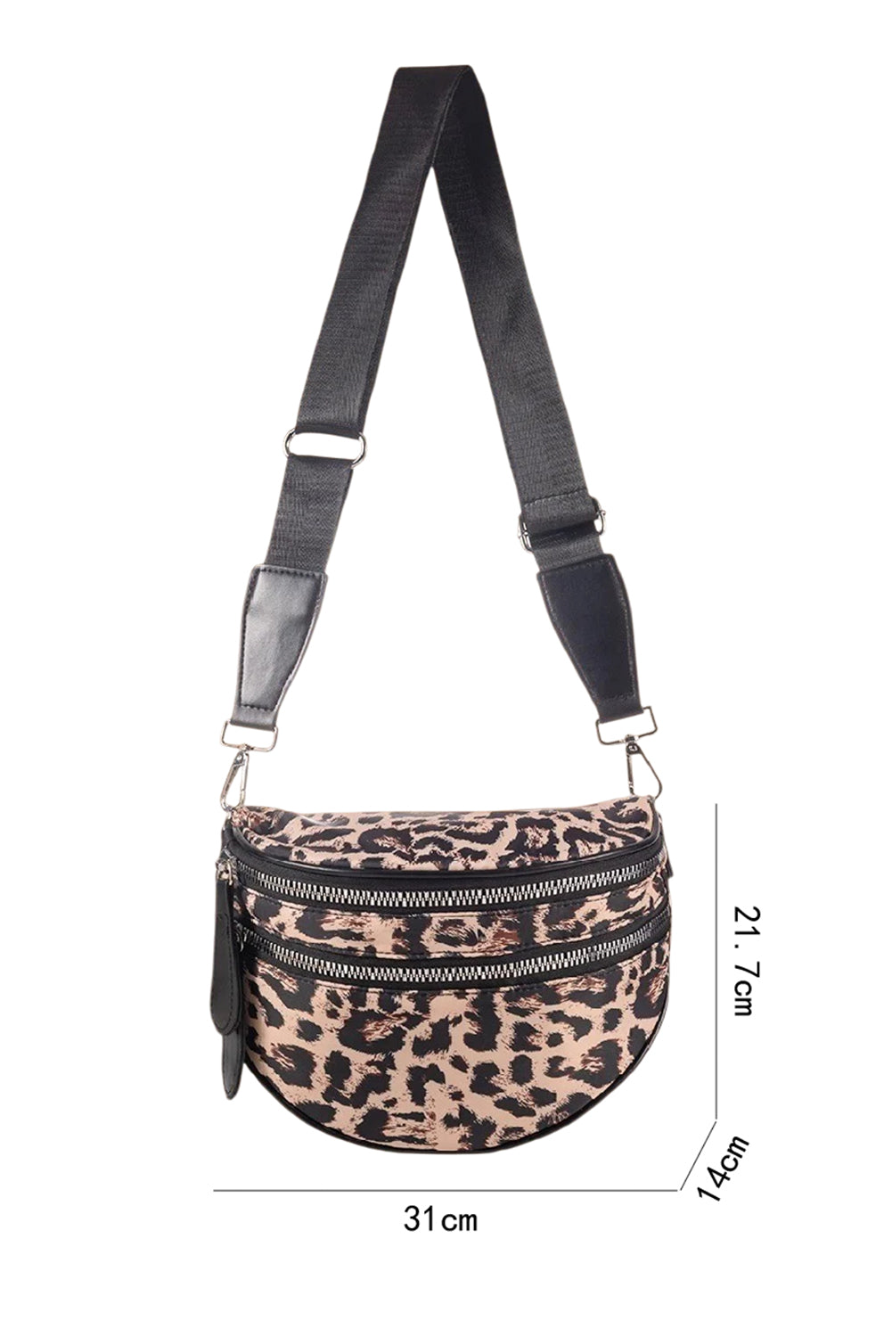 White Camouflage Print Double Zipper Crossbody Bag fc5ead971bf094e8