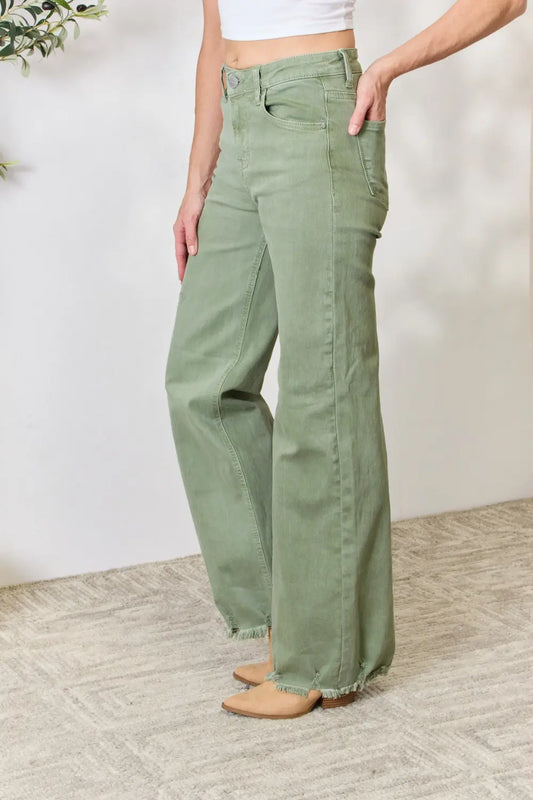 Full Size Raw Hem Wide-Leg Jeans fc6c14d6dbe045ca89ca2d9c38802d82-Max