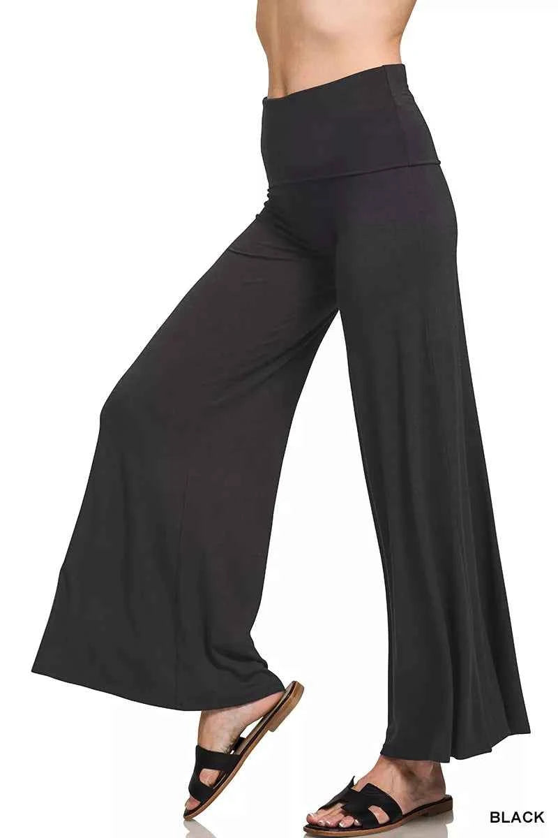 Zenana Full Size Fold Over Waist Comfy Wide Leg Pants Plus Size fc71082fd5e449a7af83e0780987e019-Max-Origin