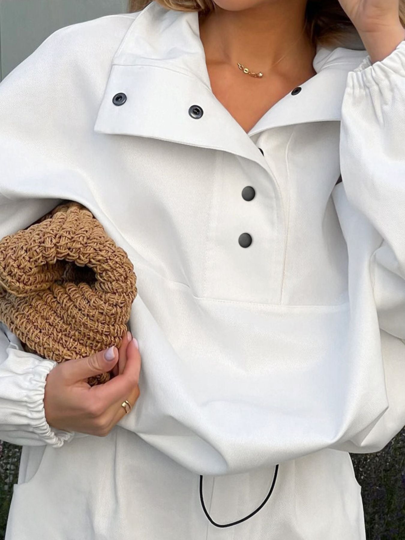 Snap Detail Long Sleeve Top and Shorts Set fc7156c8-88ad-4cfe-8bdc-57195f0d8fa7-Max