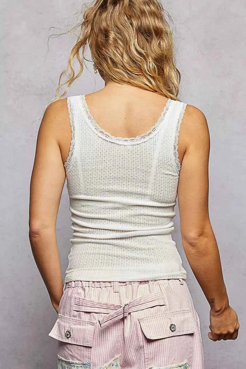 POL Lace Trim Tank with Front Button Closure fc8049e3-3cc9-464e-a76f-9f3e09158ec5-Max-Origin