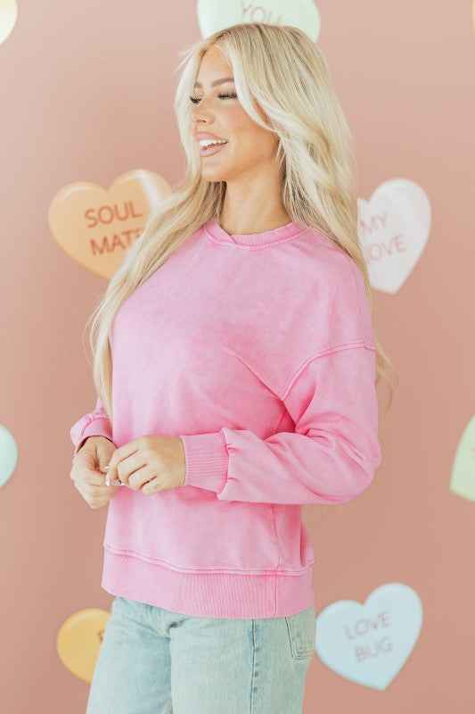 Valentine Solid Mineral Wash Crewneck Sweatshirt fc89c6a4-9c5e-4986-9f69-9d89957715ea