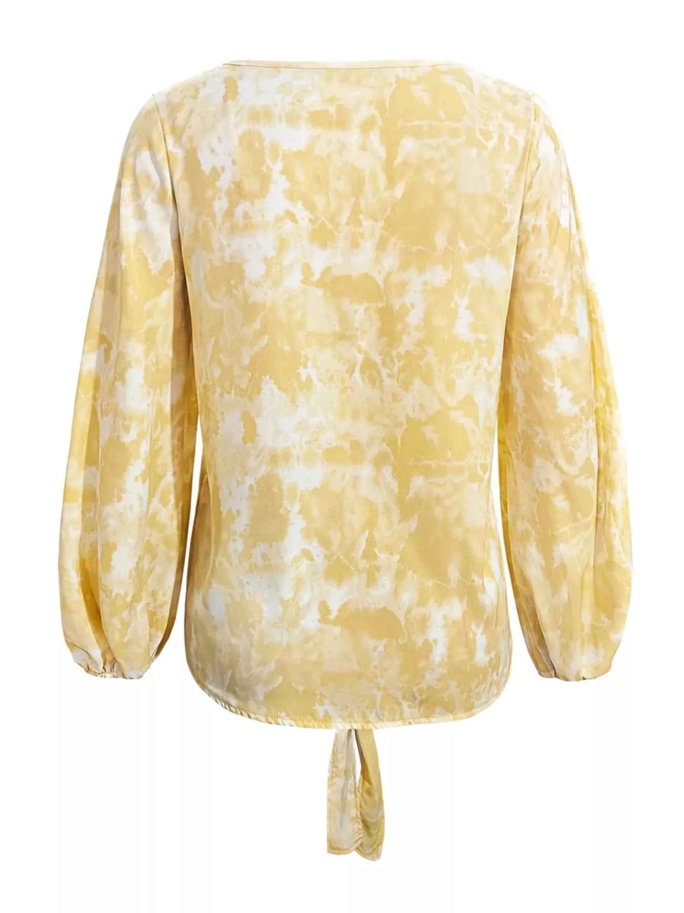 V-Neck Long Sleeve Tie-Front Blouse fc955f62-c52b-4c48-af46-b2570d05903b-Max-Origin