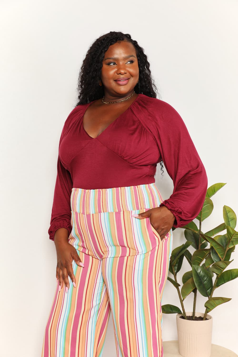 Culture Code Full Size V-Neck Bodysuit fc95c38bd92e46f0880be6b00110175d-Max